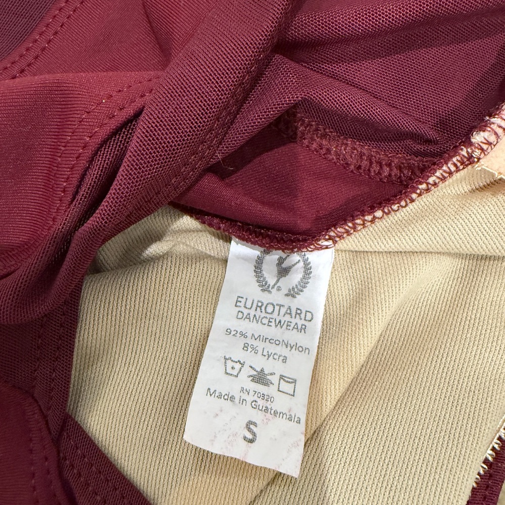 Burgundy Leotard Set, Eurotard dance wear (size s) and Wear Moi (size XS) - Picture 3 of 5